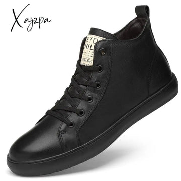 Xajzpa - Men Genuine Leather Shoes Simple Flats